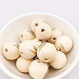 Mamimami Home 噛ても大丈夫 天然木製ビーズ DIY用 おしゃぶりホルダー 木のおもちゃ　噛がため　ガラガラ 羽 20mm 40個