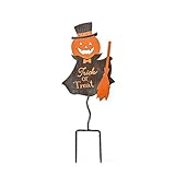 ハロウィン アイアン ガーデン ピック キャット ブー パンプキン (パンプキン)