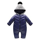 LittleSpring秋冬 ベビー服 長袖 プルオーバー ダウン 中綿入り コート フード付き 前開き ロンパース 防寒服 保温 あったか ジャンプスーツ 男の子 女の子 新生児 出産祝い プレゼン