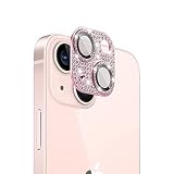 iPhone 13 / iPhone 13 mini カメラ保護ガラスフィルム カメラレンズ保護カバー アルミニウム合金＋強化ガラス製 カメラカバー キズ防止 露出オーバー防止 耐衝撃 防塵 防滴 薄型 3D全面保護 【1枚】 ピンク iPhone 13 / iPhone 13 mini 対応 カメラガラスフィルム