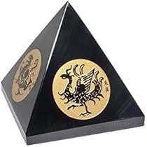 黒曜石　守神 四神相応ピラミッド 天然 黒曜 四神 ピラミッド (大サイズ)【 青龍 / 朱雀 / 白虎