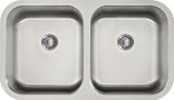 Lenova PC-SS-CL-D1-16 PermaClean 16-Gauge Stainless Steel Classic Equal Double Bowl Undermount Kitch