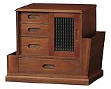 サイドワゴン 桐製 引出し 木製 ガラス扉 キャスター付き 和風