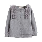 enchante petit(アンシャンテ プティ) キッズ 子供 チュールフリルデザインカーディガン ≪全6色≫ 140cm #ライトグレー