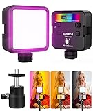 【革新版】 LEDビデオライト 撮影ライト カメラライト RGB撮影ライト 小型 無段階調光調色 360度回転 359色RGBモード 250