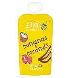 Ella's Kitchen Bananas + Coconuts from 4 Months 120g (Pack of 2) - エラのキッチンバナナ+ココナッツ4ヶ月120グラムから (Ella