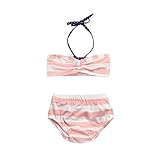 水着 女の子 上下セット 女児水着 縞柄 おしゃれ 可愛い 海辺 温泉 記念写真 (100)