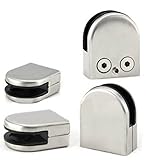 Youtumall ガラス棚用の金具 棚受け 強化ガラスの固定 高品質のステンレス鋼製 ガラスクリップ 4点セット サイズ選択可 (53x33x20mm)