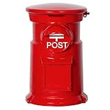 「昭和レトロ風 丸型ミニポスト」　（レッド）