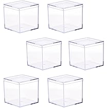 Amazon｜蓋付きミニアクリルボックス：9ピース6cmの小さな澄んだ