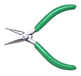 Xcelite CN255G 60 Degree Curved Nose Pliers, Smooth Jaws, Green Cushion Grip, 5' Length, 1-15/64' Ja