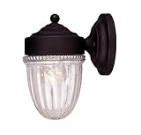 Savoy House KP-5-4900C-31 Outdoor Sconce with Clear Ribbed Shades, Textured Black Finish [並行輸入品]
