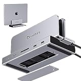 Minisopuru ラップトップ ドッキング ステーション、M.2 NVMe SSD サポート (別売り)、MacBook/Windows 用 USB C ドッキング ステーション、4K HDMI 付き垂直ドッキング ステーション、USB 3.2 10Gbps、イーサネット、100W PD、SD/TF