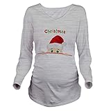 Zhuhaitf 面白いプリントTシャツ Casual Womens Maternity Funny of Pregnancy Santa Claus Baby Designer t shirt fo