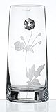 Hand Made Glass Vase with Swarovski Crystal and Sandblastd Flower 10.6 in [並行輸入品]