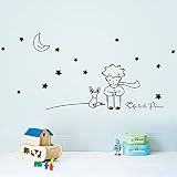 toonol人気Book Fairy Tale The Little Prince With Fox Moon Starホーム装飾壁ステッカー子供の部屋の子誕生日ベビーギフトおもちゃ、19 x 42 