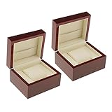 KOZEEY 木製　ウォッチケース　磁気閉鎖　収納ボックス　1スロット　時計　ギフトケース　ディスプレイ　赤　全２パターン　 - ２個入