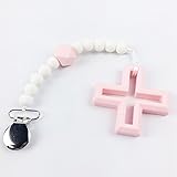 [マミマミホーム]歯固め授乳ジュエリー Baby ペンダント シリコン クロス ピンク[FDA認可済]安全 無味