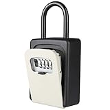 Akayi キーボックス 鍵収納 4桁ダイヤル 壁掛け鍵 南京錠式 防犯 盗難防止 車用鍵ボックス