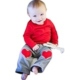 AmazingDeal 子供服 女の子 無地 ハート 長袖　春秋冬 上下セット 綿製品 衣装 可愛い (100)