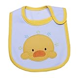 (スマイル ワキキ)Smile YKK 赤ちゃん用よだれかけ 防水スタイ 三層コットン ベビー 乳幼児 ベビービブ ベビースタイ 出産祝い 萌アヒル イエロー