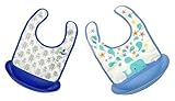 Baby Castle【ベビー カステル】 外せる ポケット お食事 防水 ソフト スタイ ビブ 2枚セット (Boys)