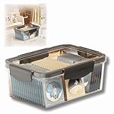 Meilleur Choix 缶バッジケース 缶バッジ 収納 透明 アクリルケース ディスプレイ 缶バッチ (ブラック, 中)