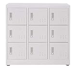 シューズボックス スチール製3列3段9人用 W900*D380*H880mm ミニロッカー 扉付き 鍵付き 下駄箱靴入れ靴箱