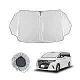 セイワ(SEIWA) サンシェード 車種専用 トヨタ・アルファード/ヴェルファイア(40系/40W 45W型)専用 IMP380 ポップアップ 折り畳み フロント用 UVカット Aピラー 小窓 専用設計 チタン銀コーティング 紫外線カット& 遮光率100% 遮熱率58% カー用品 車中泊 災害対策 【実車装着確認済み】