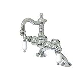 Kingston Brass CC2006T1 3-3/8-to-10-Inch Adjustable Spread Deck Mount Vintage Leg Tub Filler with Po