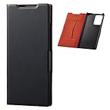 エレコム Galaxy Note20 Ultra 5G ケース ソフトレザー 薄型 磁石付 ブラック PM-G206PLFUBK