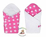 BlueberryShop Reversible Dot Popcorn Minky Fleece Cotton Swaddle Wrap, Blanket, Sleeping Bag for New