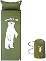 Bears Rock ベアーズロック キャンプ マット 厚さ 3ｃｍ 自動膨張式 フィットキーパー Fit Keeper (くまオリーブグリーン) MT-103