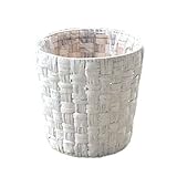 定番バスケット　ロータスステムカゴ　尺鉢丸タイプ　鉢カバー　白　3-2009　Lotus stem