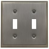 Baldwin 4761.151.CD 4.5-Inch x 4.5-Inch Beveled Edge Double Toggle, Antique Nickel [並行輸入品]