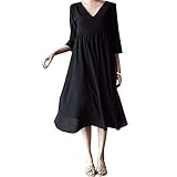 XFY 授乳服 マタニティ ワンピース チュニック 体型カバー ゆるふわ 大きいサイズ 上品 妊娠服 韓国風 カジュアル 夏 春 フレア ママ 産前産後 (ブラック, 2XL)