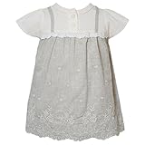 【本体綿100%】2016年 夏物 UZULAND ウズランド 天竺 カラーネップ刺繍 布帛重ね着 半袖ワンピース カラーネップ生地-グレー◇95cm