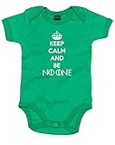 (キープ　カーム　そして何者でもない。) Keep Calm And Be No One, プリント　ベビースーツ - グリーン/白 12-18 ヶ月