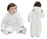 On Dolce 選べる3色 かわいい ベビー 用 着ぐるみ きぐるみ ロンパース 防寒 コート アウター インナー 出産祝い にも BW001 (ホワイト（子羊）, 90cm)