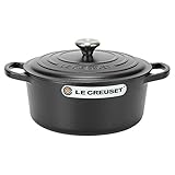 Le Creuset ルクルーゼ SIGNATURE シグニチャー Cocotte ronde 22cm ココットロンド Black マットブラック 両手鍋 [並行輸入品]