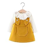 Pojour ベビー服 女の子ワンピース 春秋 子供可愛いドレス 2セット キッズドレス 女児プレゼント ガールズスカート 長袖ドレス お出かけ 通園 通学