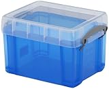 不二貿易 プラスチック 収納 ケース ボックスタイプ 3L(CD:18枚・DVD10枚) ブルーR.U.BOX (幅24.5x奥行18cm) 20777