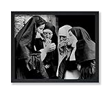 ポスター マスター スモーキング 尼僧 ポスター – 照明タバコプリント – 写真アート – ブラック&ホワイトアート – 男性&女性へのギフト – 寝室やリビングルームやオフィス用の面白い装飾 – 8x10 フレームなし ウォールアート
