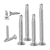 ドリルビス ステンレス 皿小ねじ M4.2 16mm 25mm 32mm 38mm 45mm 50mm ドリルビスセット 鉄板ビス 木ねじ ドリルネジ ナベ ビス シンワッシャー (4.2X13-120本入り)