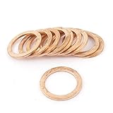 uxcell 銅ワッシャー　10個入り　18mm内径　1.5mm厚　ファスナー　フラット　銅のトーン 25g