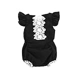 サクララ(Sakulala) かわいい人気なベビー服 子供服 ロンパース 女の子 レース フリル 夏 秋 パジャマ お着替え簡単 黒 新生児 歩行服 出産お祝い 記念日 プレゼント 0-18ヶ月