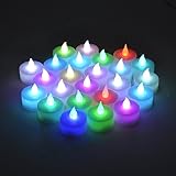 Instapark® LCL-C24 Battery-powered Flameless Color-changing LED Tealight Candles, Two Dozen Pack [並行