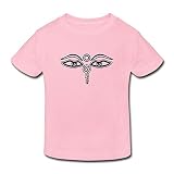 星 ２～６歳子供 半袖 男女兼用 目 宗教 神様 瞳 オリジナル ティー Tシャツ Pink 5-6 Toddler