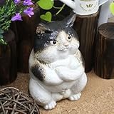 信楽焼　猫　ボス猫（白）【ok-0053】　陶器　しがらき焼　焼き物　動物　置物　ガーデンオーナメント　庭 (白)
