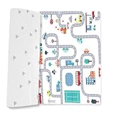 enne. プレイマット リバーシブル 軽量 防水 防汚 200×180cm 床暖房対応 ベビー用マット (Ctity adventure & Triangle)